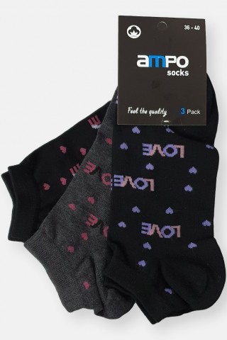 Γυναικεία σοσόνια 3Pack AMPO LOVE Multicolor