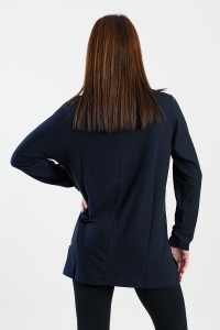 ΜΠΛΟΥΖΑ ΜΑΚΡΥ ΜΑΝΙΚΙ VISCOSE ANS 302 ΜΠΛΕ ΣΚΟΥΡΟ