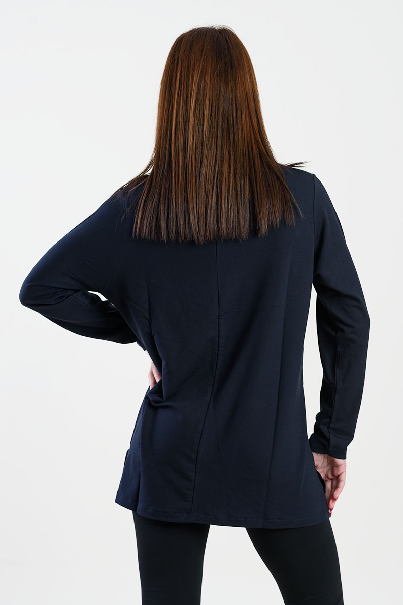 ΜΠΛΟΥΖΑ ΜΑΚΡΥ ΜΑΝΙΚΙ VISCOSE ANS 302 ΜΠΛΕ ΣΚΟΥΡΟ