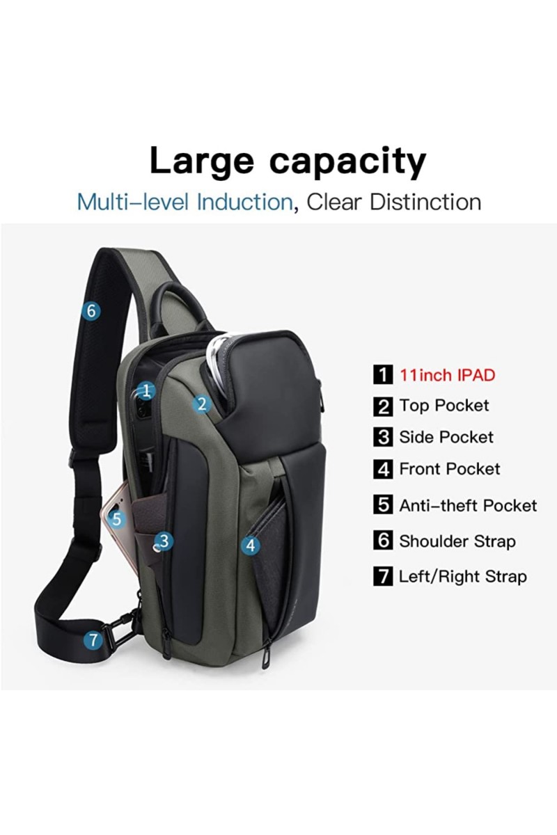 Τσαντάκι ώμου χιαστί crossbody Bange 7566 Χακί Τσαντάκι ώμου χιαστί crossbody Bange 7566 Χακί
