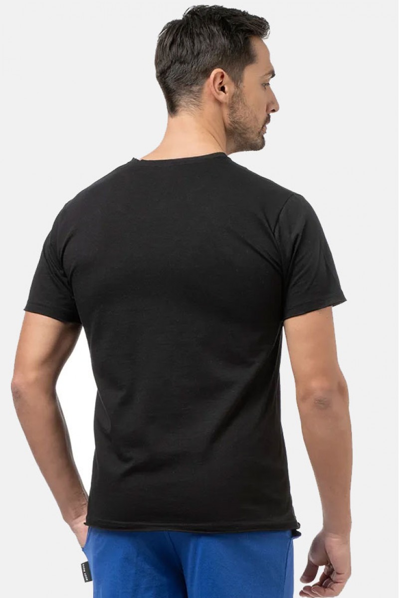 Ανδρικό T-Shirt Flama με V BODY MOVE 1452 Μαύρο