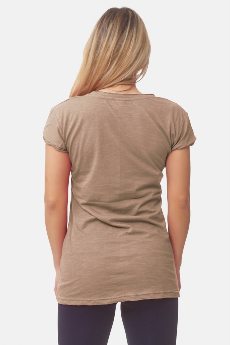 Γυναικείο T-Shirt BODY MOVE 894 ΚΑΦΕ