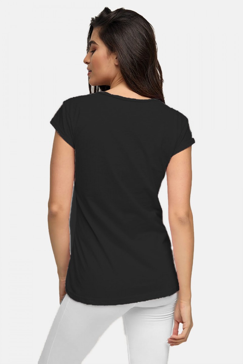 Γυναικείο T-Shirt BODY MOVE 894 ΜΑΥΡΟ