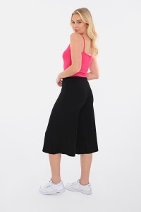 Μονόχρωμη Ζιπ Κιλότ BODY MOVE 1063 ΜΑΥΡΟ
