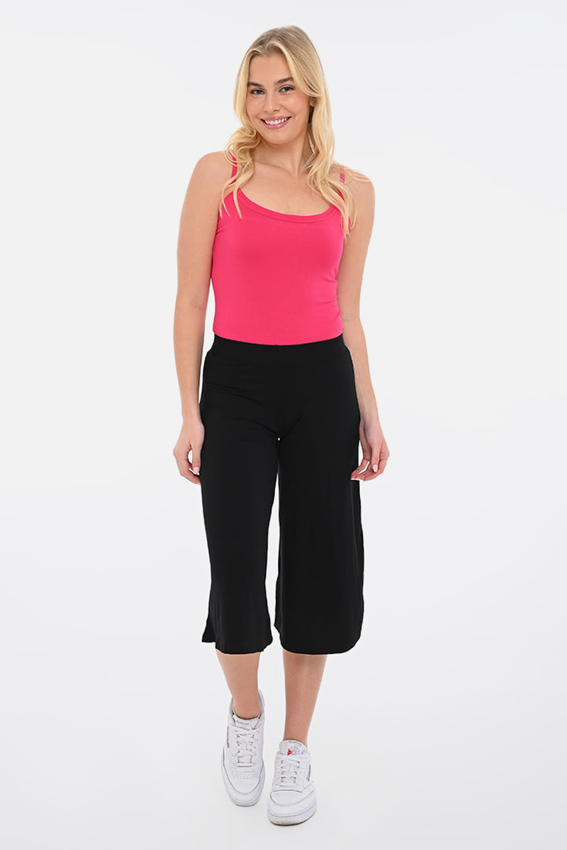 Μονόχρωμη Ζιπ Κιλότ BODY MOVE 1063 ΜΑΥΡΟ