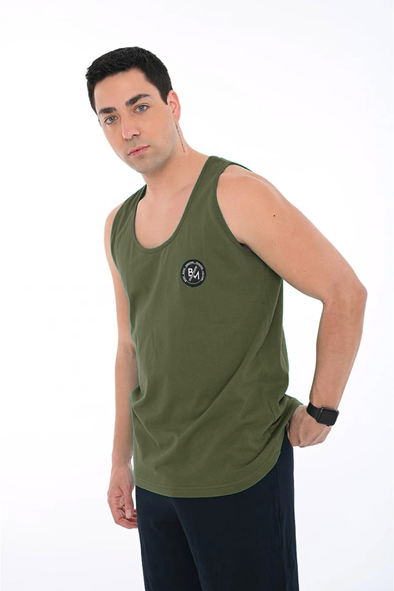 Αμάνικη μπλούζα BODY MOVE 257 ΧΑΚΙ Αμάνικη μπλούζα BODY MOVE 257 ΧΑΚΙ