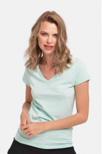Γυναικείο T-Shirt με V σε Βεραμάν Απόχρωση