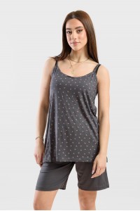 Καλοκαιρινή Πιτζάμα σετ με Βερμούδα CHERRY 225 ΑΝΘΡΑΚΙ Καλοκαιρινή Πιτζάμα σετ με Βερμούδα CHERRY 225 ΑΝΘΡΑΚΙ