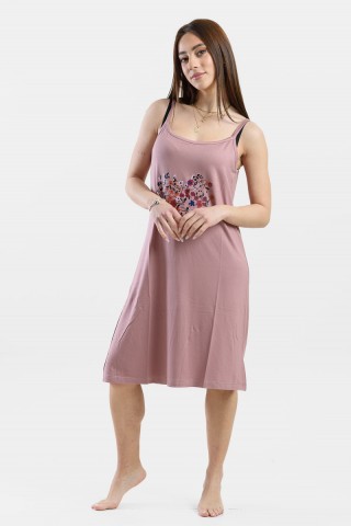 Καλοκαιρινό νυχτικό λεπτή τιράντα CHERRY 227 ΣΑΠΙΟ ΜΗΛΟ