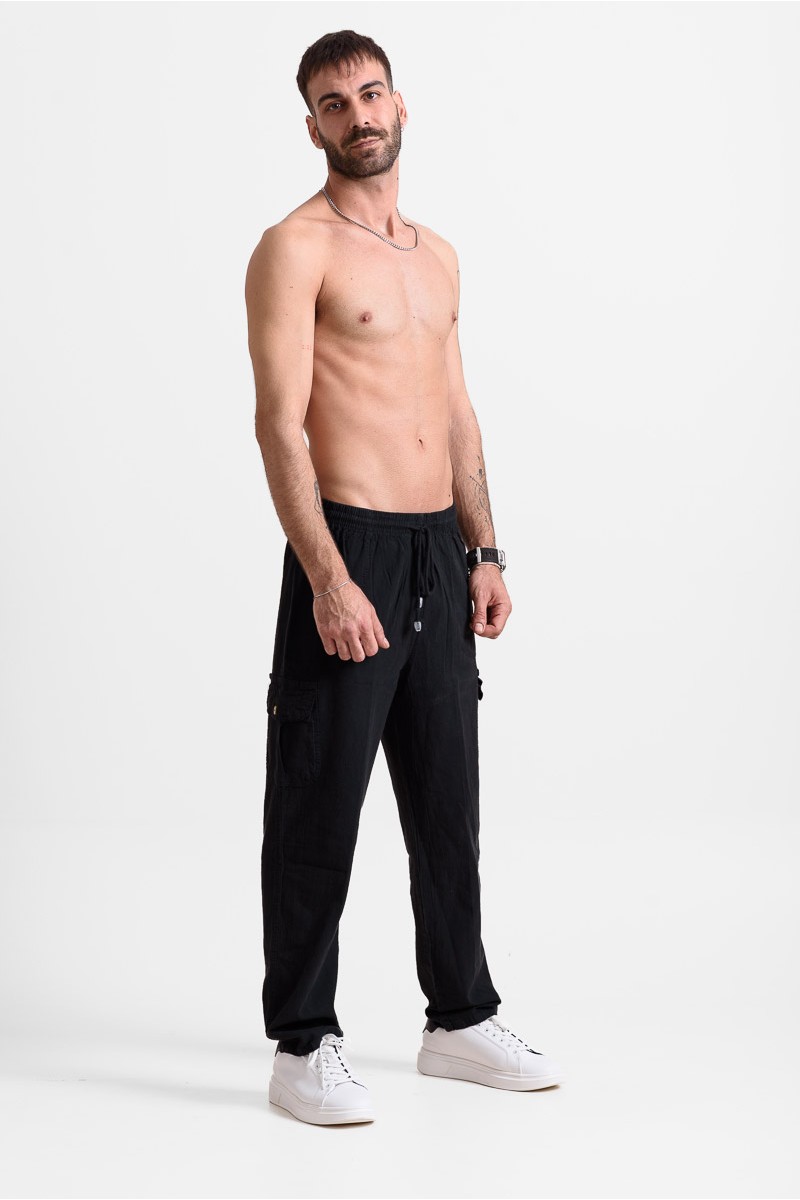 Ανδρική παντελόνα Cargo CREPE SPORTS 100 ΜΑΥΡΟ Ανδρική παντελόνα Cargo CREPE SPORTS 100 ΜΑΥΡΟ
