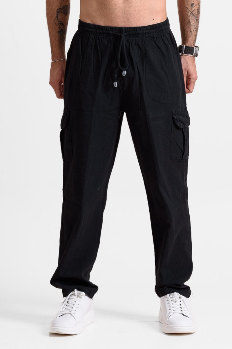 Ανδρική παντελόνα Cargo CREPE SPORTS 100 ΜΑΥΡΟ