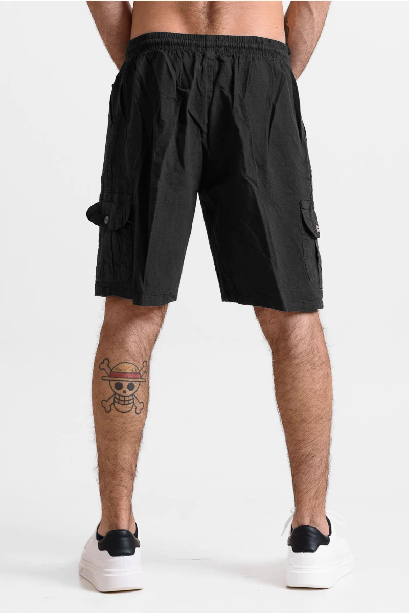Ανδρική Βερμούδα cargo CREPE SPORTS ΜΑΥΡΟ Ανδρική Βερμούδα cargo CREPE SPORTS ΜΑΥΡΟ