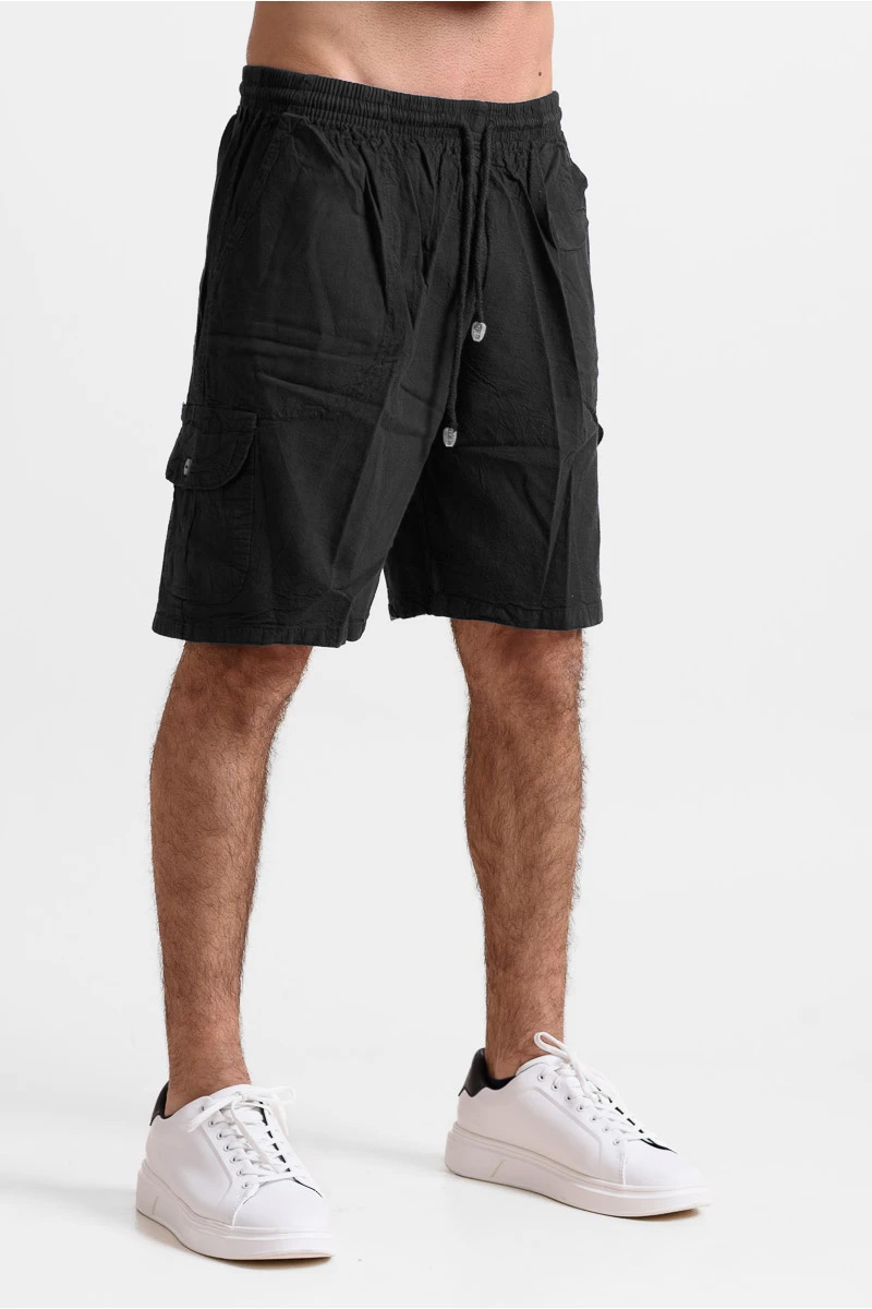 Ανδρική Βερμούδα cargo CREPE SPORTS ΜΑΥΡΟ Ανδρική Βερμούδα cargo CREPE SPORTS ΜΑΥΡΟ