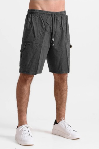 Ανδρική Βερμούδα cargo CREPE SPORTS ΑΝΘΡΑΚΙ