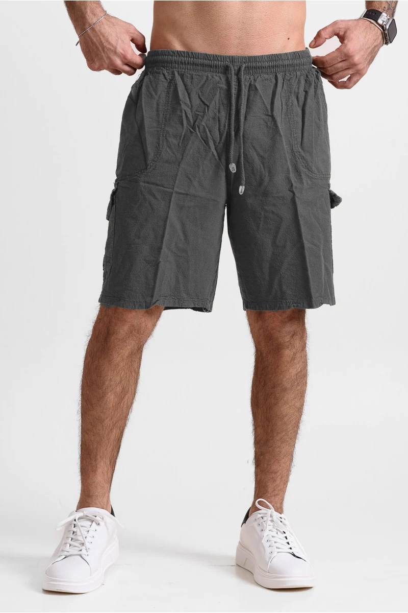 Ανδρική Βερμούδα cargo CREPE SPORTS ΑΝΘΡΑΚΙ Ανδρική Βερμούδα cargo CREPE SPORTS ΑΝΘΡΑΚΙ