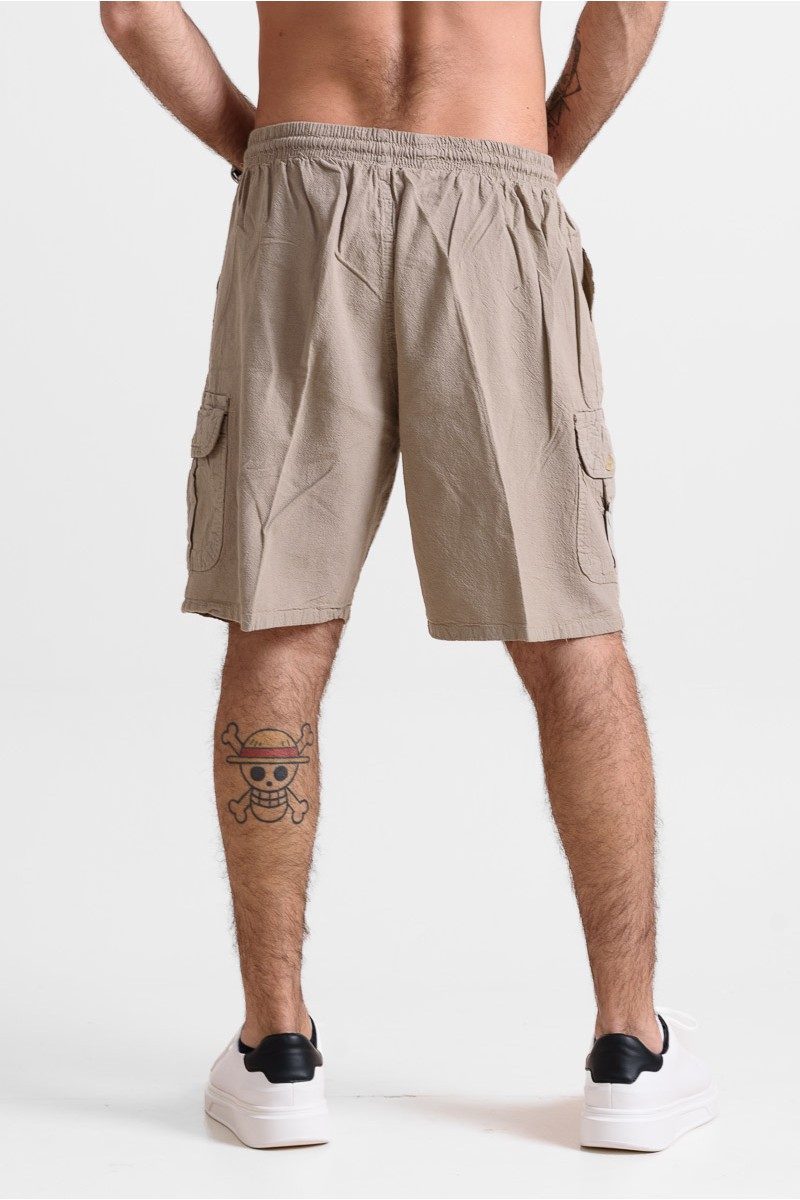 Ανδρική Βερμούδα cargo CREPE SPORTS ΜΠΕΖ Ανδρική Βερμούδα cargo CREPE SPORTS ΜΠΕΖ