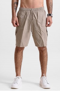Ανδρική Βερμούδα cargo CREPE SPORTS ΜΠΕΖ Ανδρική Βερμούδα cargo CREPE SPORTS ΜΠΕΖ