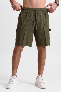 Ανδρική Βερμούδα cargo CREPE SPORTS ΧΑΚΙ Ανδρική Βερμούδα cargo CREPE SPORTS ΧΑΚΙ