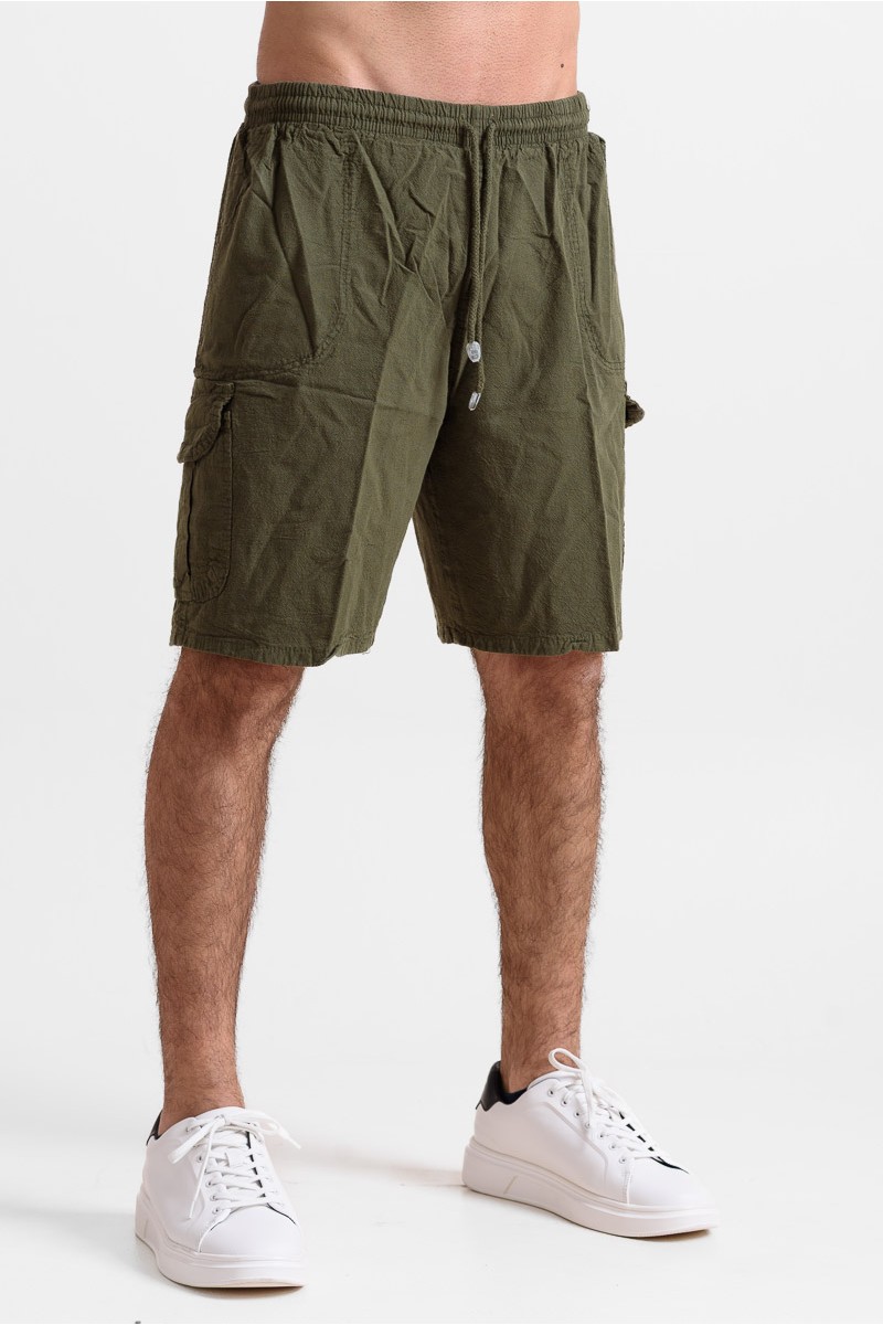 Ανδρική Βερμούδα cargo CREPE SPORTS ΧΑΚΙ Ανδρική Βερμούδα cargo CREPE SPORTS ΧΑΚΙ