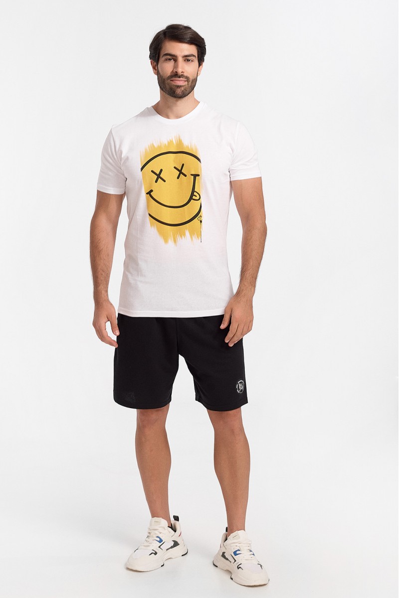 Ανδρικό T-Shirt Yellow Happy Face Καλοκαίρι 2020