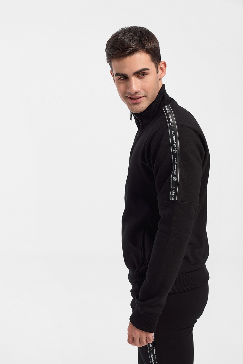 Φούτερ ζακέτα Cotton4all Total Black Φούτερ ζακέτα Cotton4all Total Black