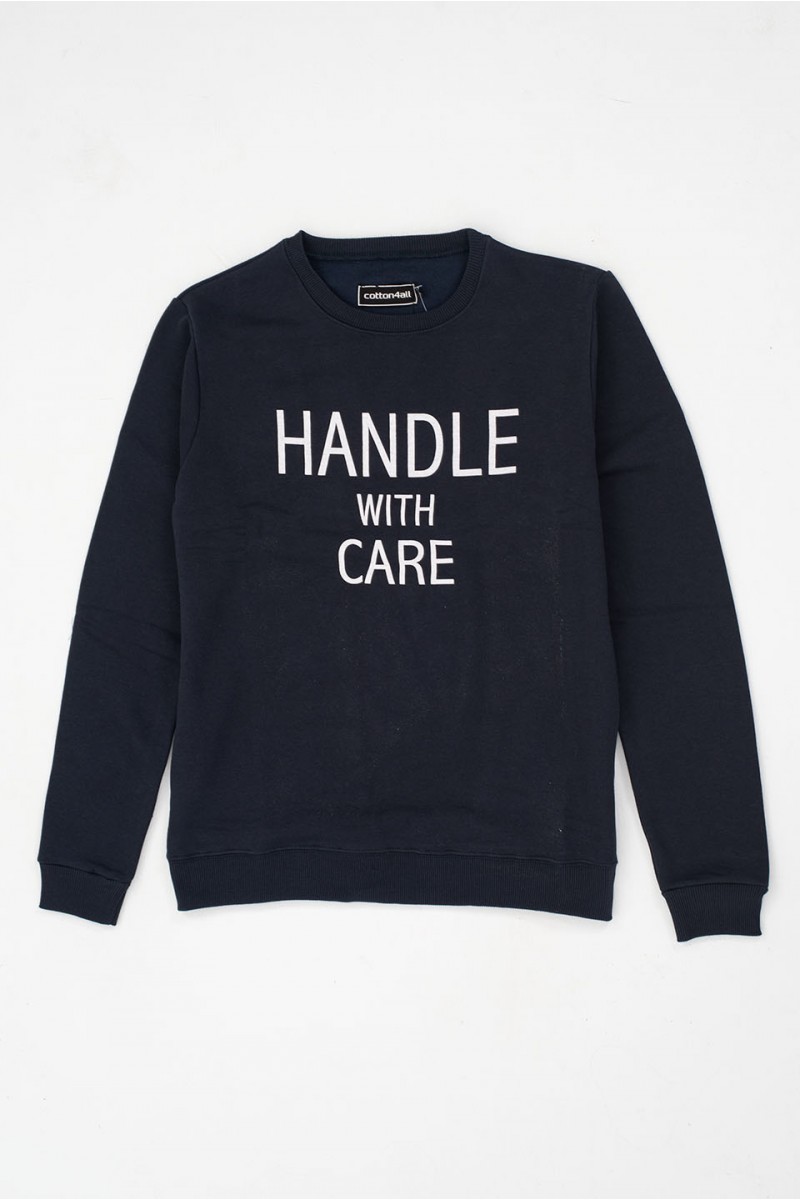 Μπλούζα Φούτερ Cotton4all HANDLE WITH CARE Μπλούζα Φούτερ Cotton4all HANDLE WITH CARE