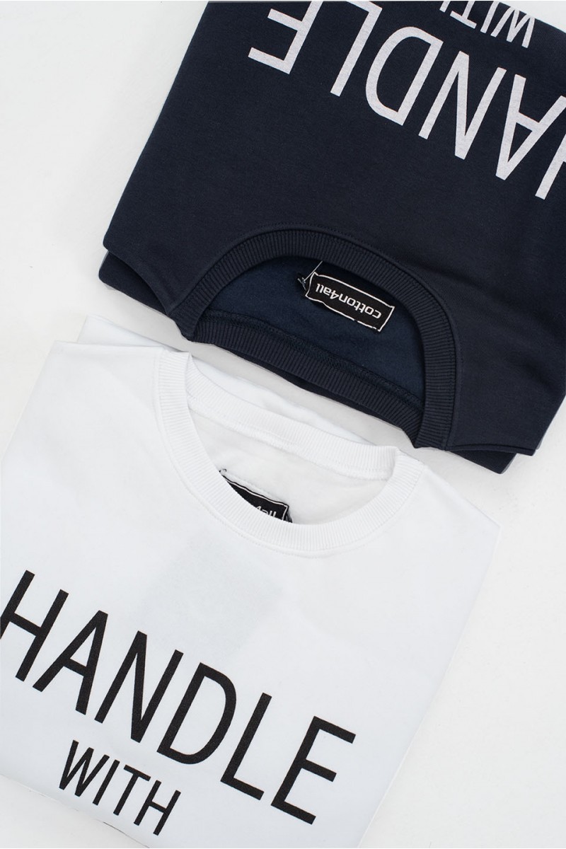 Μπλούζα Φούτερ Cotton4all HANDLE WITH CARE Μπλούζα Φούτερ Cotton4all HANDLE WITH CARE