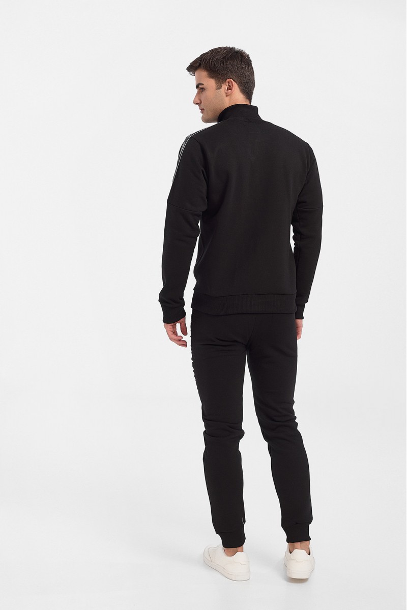 Φούτερ ζακέτα Cotton4all Total Black Φούτερ ζακέτα Cotton4all Total Black