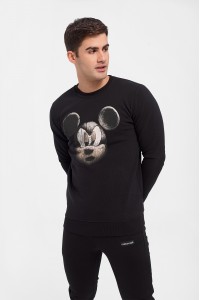 Φούτερ μπλούζα Cotton4all Black Mickey Φούτερ μπλούζα Cotton4all Black Mickey