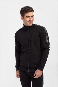 Φούτερ ζακέτα Cotton4all Total Black