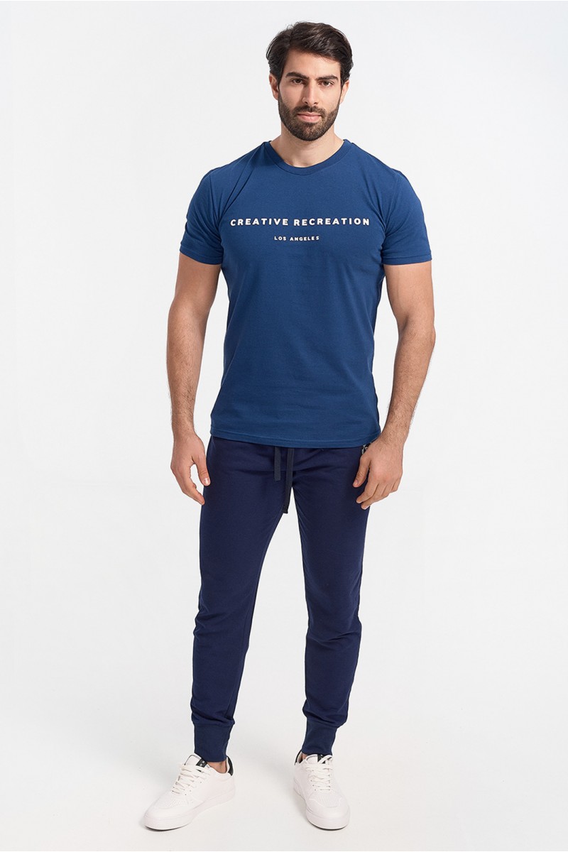 Ανδρικό T-Shirt Cotton4all LOS ANGELES NAVY