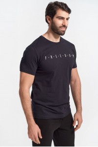 Ανδρικό T-Shirt Cotton4all FREEDOM Μαύρο