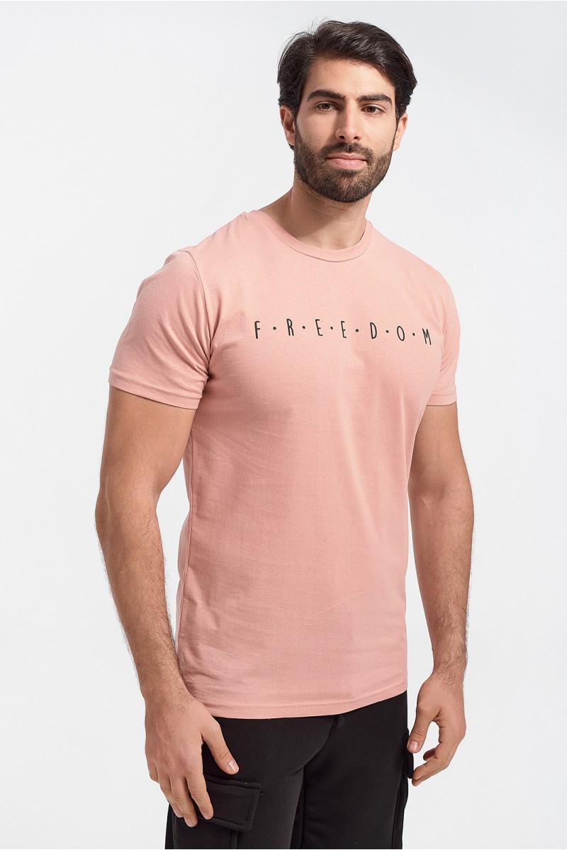 Ανδρικό T-Shirt FREEDOM Pink Pastel