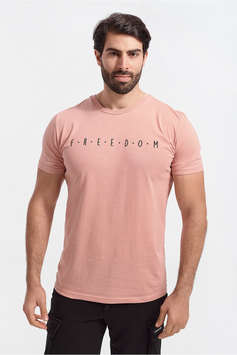 Ανδρικό T-Shirt FREEDOM Pink Pastel