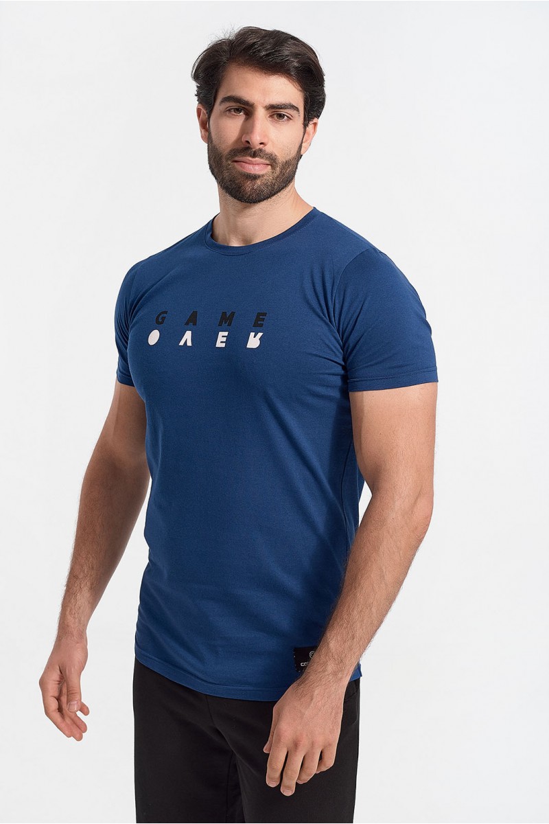 Ανδρικό T-Shirt Cotton4all Game Over Navy