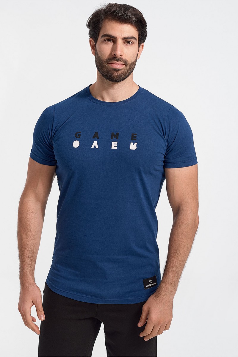Ανδρικό T-Shirt Cotton4all Game Over Navy Ανδρικό T-Shirt Cotton4all Game Over Navy