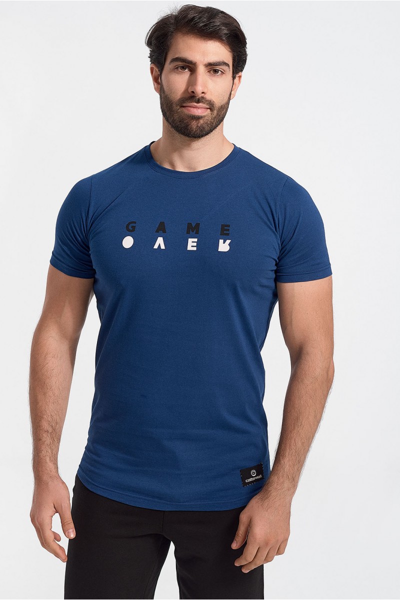 Ανδρικό T-Shirt Cotton4all Game Over Navy