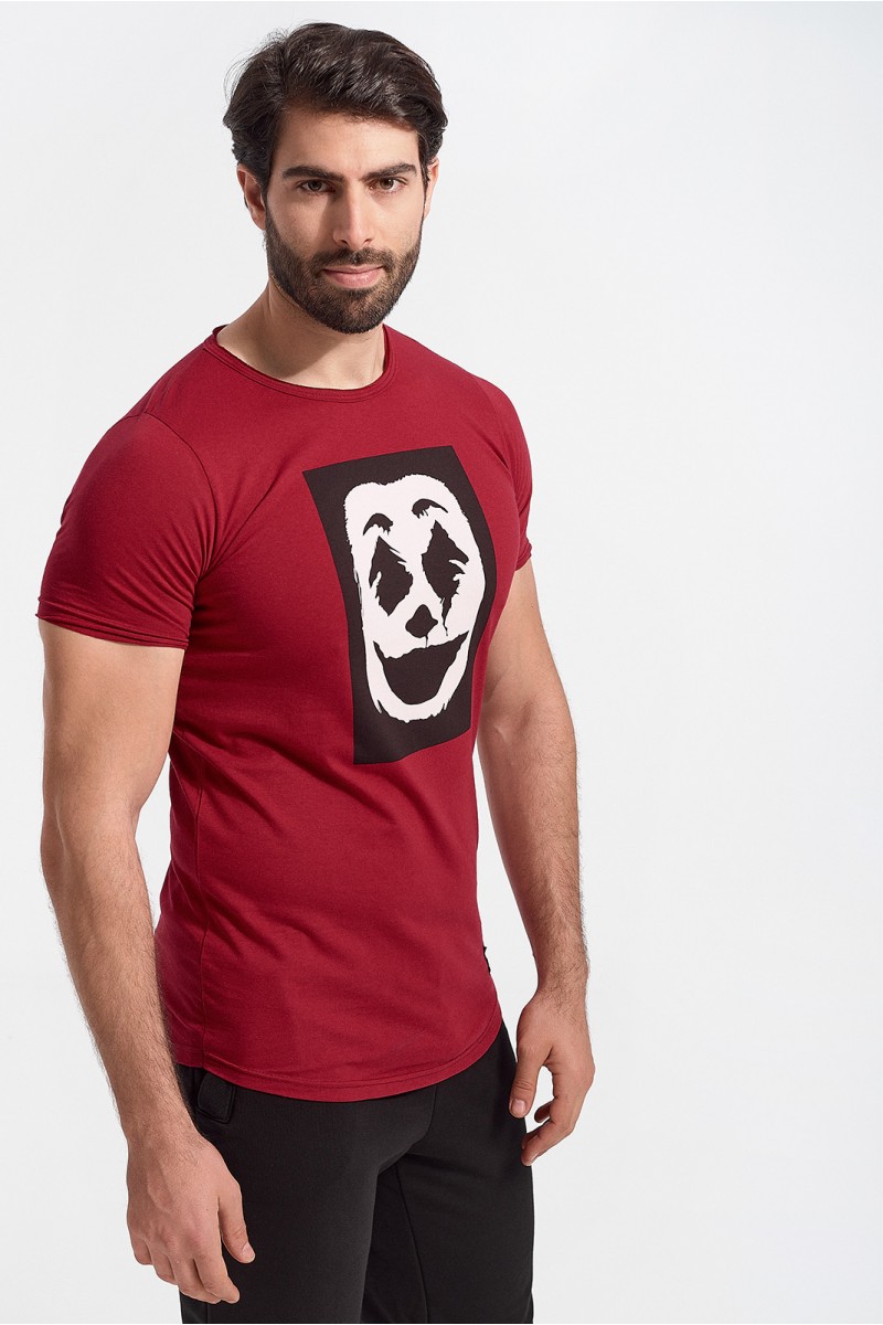 Ανδρικό T-Shirt Cotton4all JOKER Μπορντό