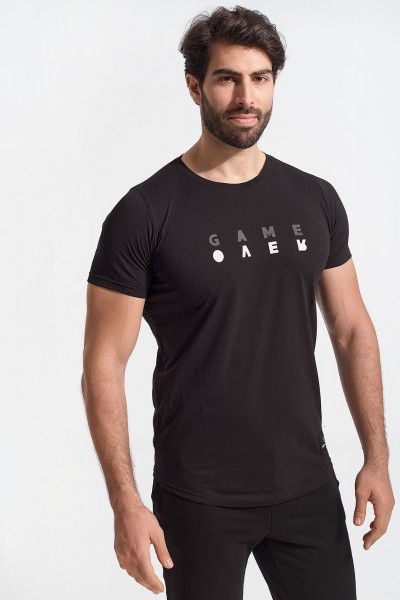 Κοντομάνικη μπλούζα Cotton4all GAME OVER Black