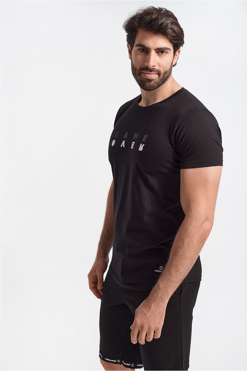 Κοντομάνικη μπλούζα Cotton4all GAME OVER Black