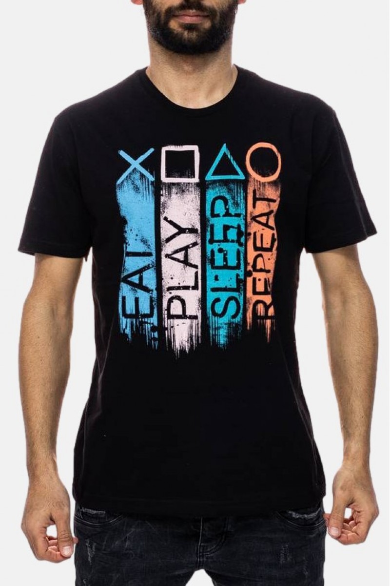 Ανδρικό T-Shirt Cotton4all EAT PLAY SLEEP 416 Ανδρικό T-Shirt Cotton4all EAT PLAY SLEEP 416