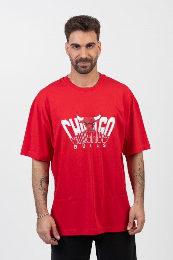 OVERSIZE Ανδρικό T-Shirt CHICAGO BULLS ΚΟΚΚΙΝΟ 24-935