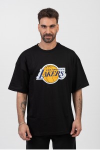 OVERSIZE Ανδρικό T-Shirt LOS ANGELES LAKERS ΜΑΥΡΟ