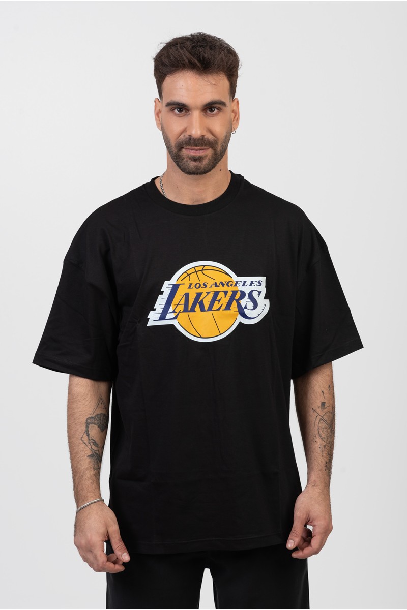 OVERSIZE Ανδρικό T-Shirt LOS ANGELES LAKERS ΜΑΥΡΟ