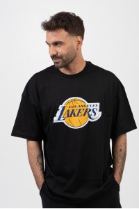 OVERSIZE Ανδρικό T-Shirt LOS ANGELES LAKERS ΜΑΥΡΟ