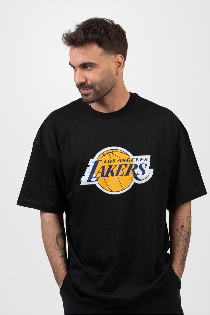 OVERSIZE Ανδρικό T-Shirt LOS ANGELES LAKERS ΜΑΥΡΟ