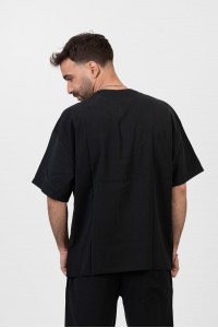 Ανδρική μπλούζα λινή COTTON4ALL Μαύρο 24-943