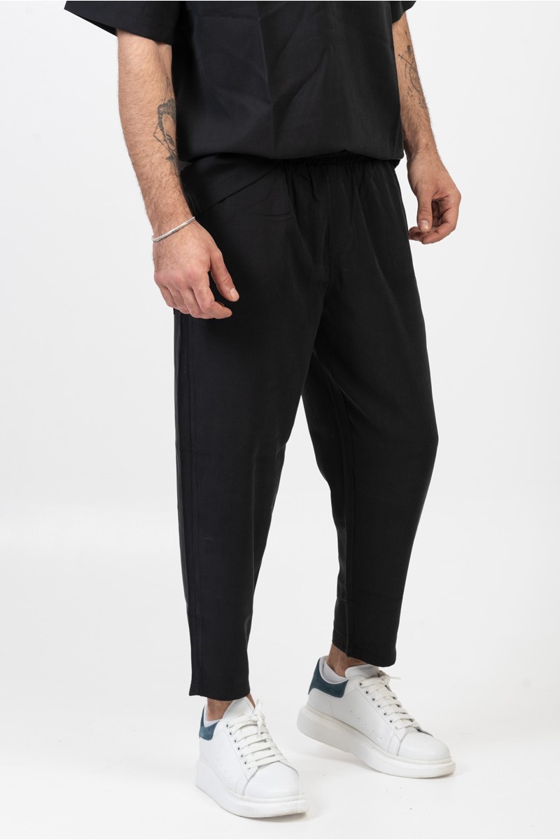Ανδρικό παντελόνι Λινό COTTON4ALL Μαύρο 24-951 Ανδρικό παντελόνι Λινό COTTON4ALL Μαύρο 24-951
