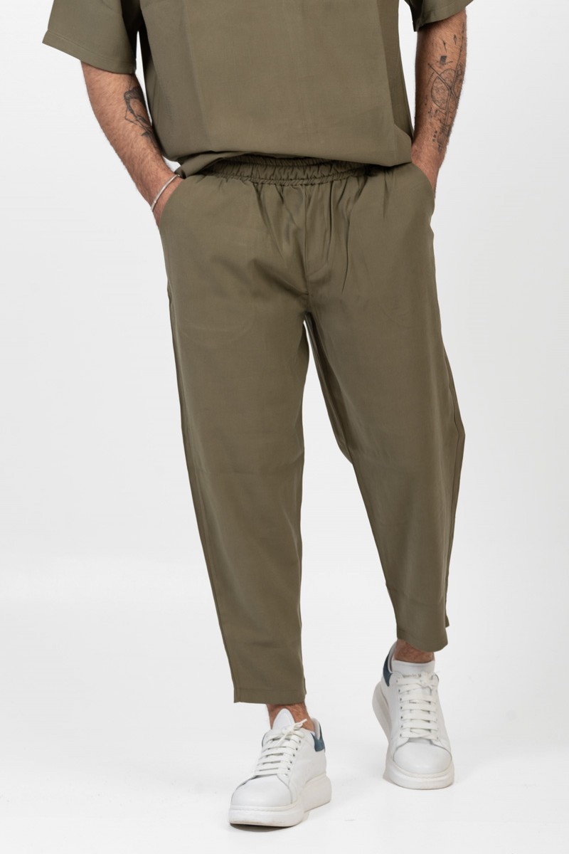 Ανδρικό παντελόνι Λινό COTTON4ALL Χακί 24-951/25-250