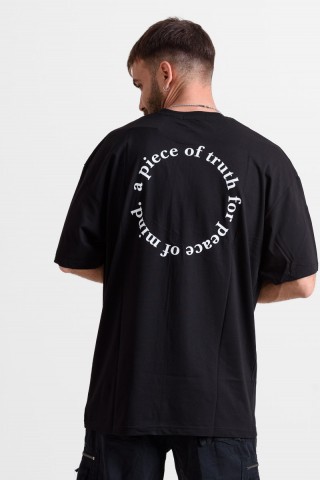 OVERSIZE Ανδρικό T-Shirt TRUTH 25-237 ΜΑΥΡΟ